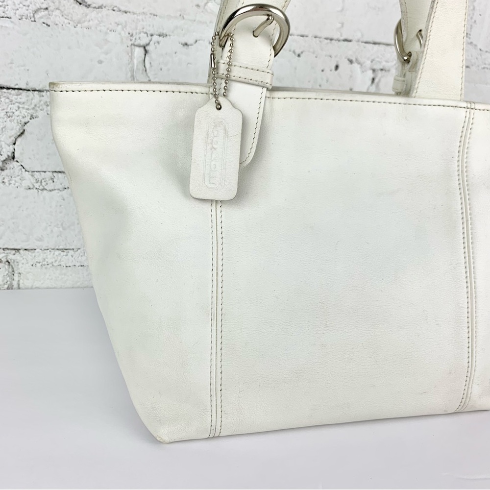 Coach Vintage Waverly White Leather Satchel Handbag Purse 4133 - Picture 3 of 10